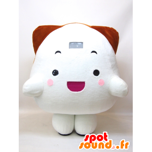 Mascotte de gros chaton blanc et marron - MASFR26055 - Mascottes Yuru-Chara Japonaises