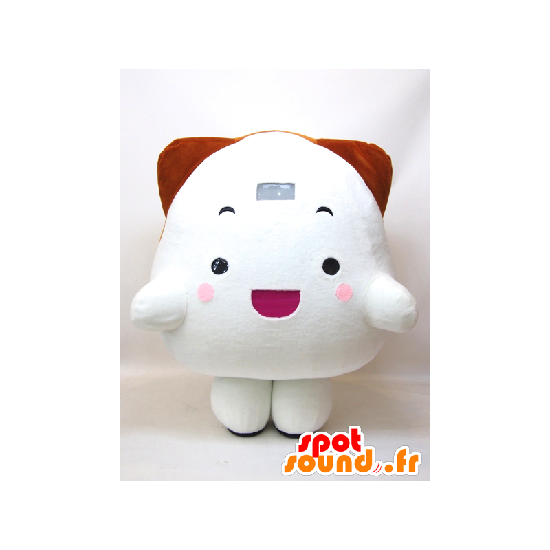 Mascotte de gros chaton blanc et marron - MASFR26055 - Mascottes Yuru-Chara Japonaises