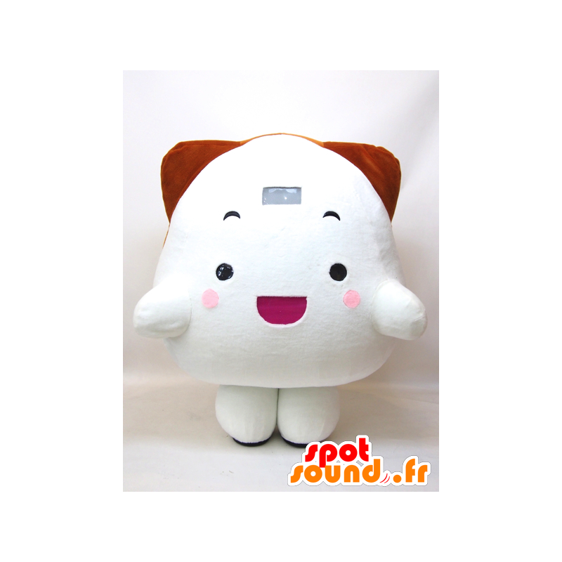 Maskotti suuri valkoinen ja ruskea kissa - MASFR26055 - Mascottes Yuru-Chara Japonaises