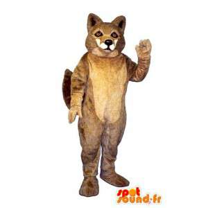 Brun ulv maskot og hårete. Wolf Costume - Ulv maskoter - MASFR006871 - SpotSound.fr