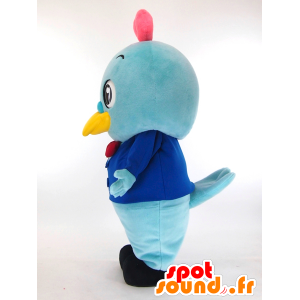 Heart-kun maskot, modrý pták - MASFR26057 - Yuru-Chara japonské Maskoti