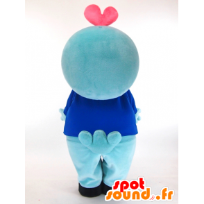 Heart-kun mascot, blue bird - MASFR26057 - Yuru-Chara Japanese mascots
