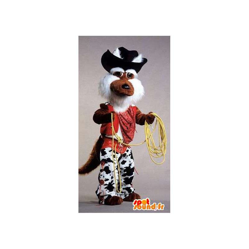 Mascote Coyote vestida de cowboy - MASFR006872 - Mascotes homem