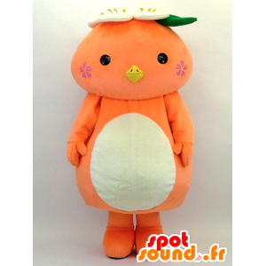 ミマツパのマスコット、オレンジ色の白と緑の鳥-MASFR26060-日本のゆるキャラのマスコット