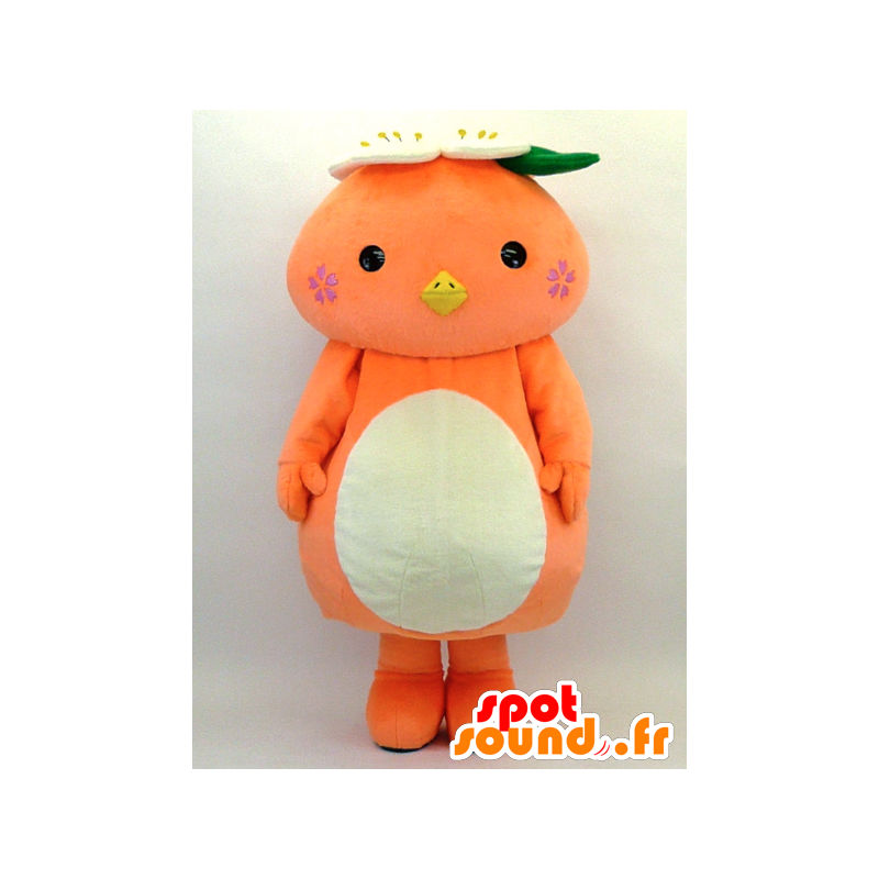 Mascotte de Mimatsupa, oiseau orange blanc et vert - MASFR26060 - Mascottes Yuru-Chara Japonaises