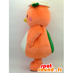 Mascotte de Mimatsupa, oiseau orange blanc et vert - MASFR26060 - Mascottes Yuru-Chara Japonaises