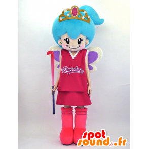 Ravi Maskottchen, blauhaarige Prinzessin - Japanische Yuru-Chara-Maskottchen - MASFR26061 - SpotSound.fr