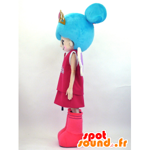 Ravi maskot, prinsessa med blått hår - Spotsound maskot