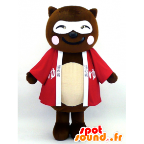 Maskottchen-Pong Gil-Kun, braunen und weißen Teddy - MASFR26062 - Yuru-Chara japanischen Maskottchen