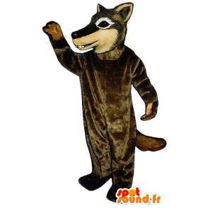 Marrom lobo mascote. Costume lobo - MASFR006873 - lobo Mascotes