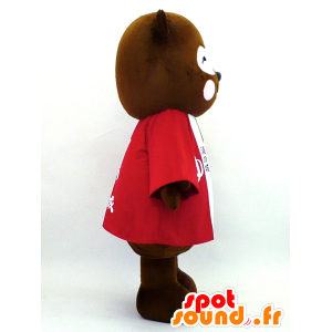 Mascot Pong Gil-kun, brun og hvit teddy - MASFR26062 - Yuru-Chara japanske Mascots