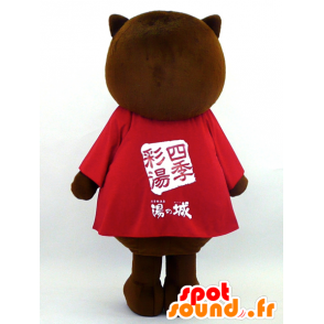 Mascot Pong Gil-kun, brun og hvit teddy - MASFR26062 - Yuru-Chara japanske Mascots