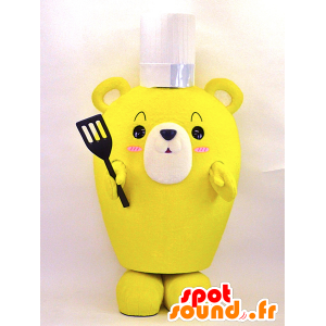μαγειρεύουν κίτρινο αρκουδάκι μασκότ - MASFR26063 - Yuru-Χαρά ιαπωνική Μασκότ