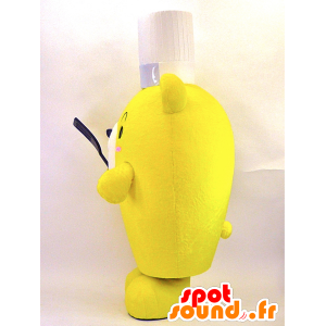 Mascotte de nounours cuisinier jaune - MASFR26063 - Mascottes Yuru-Chara Japonaises
