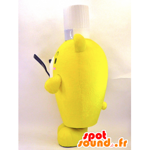Mascotte de nounours cuisinier jaune - MASFR26063 - Mascottes Yuru-Chara Japonaises
