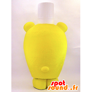 Mascotte de nounours cuisinier jaune - MASFR26063 - Mascottes Yuru-Chara Japonaises