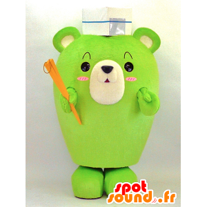 Verde cozinheiro Teddy Mascot - MASFR26064 - Yuru-Chara Mascotes japoneses