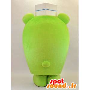 Grön kock nallebjörn maskot - Spotsound maskot