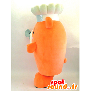 Orange kock nallebjörn maskot - Spotsound maskot