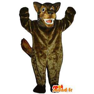 Maskottchen der große böse Wolf braun - MASFR006874 - Maskottchen-Wolf