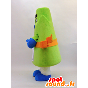 Miyoko maskot, grönt berg med orange bälte - Spotsound maskot