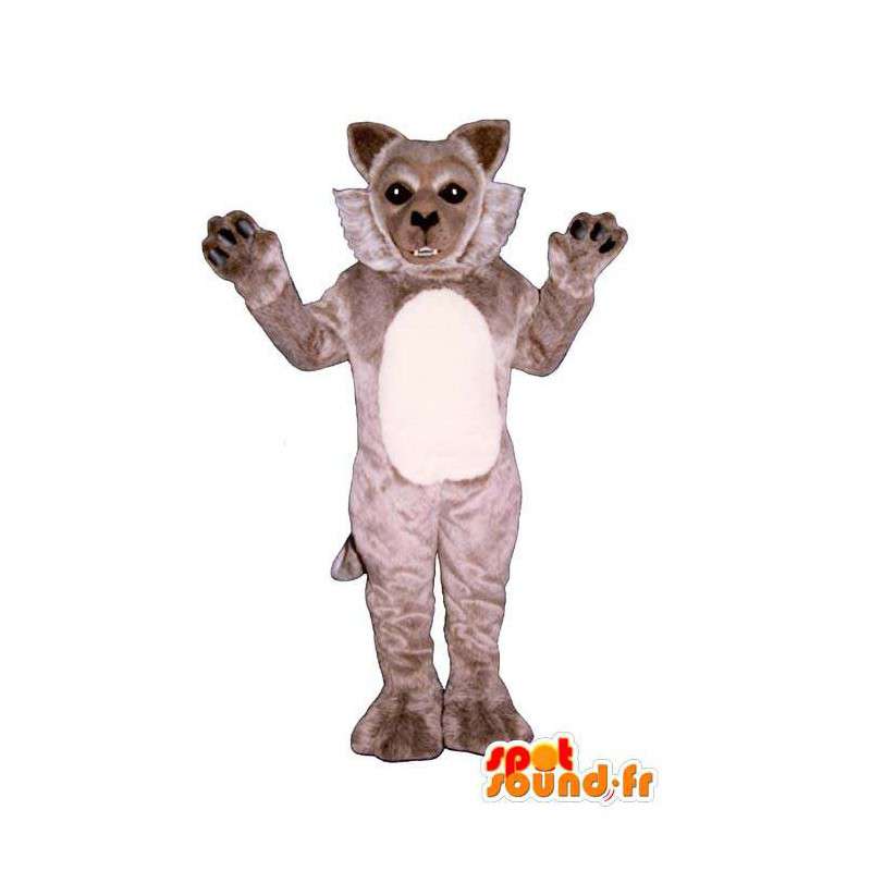 Gray wolf mascot, sweet and cute - MASFR006875 - Mascots Wolf