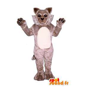 Mascot grauen Wolf süß und niedlich - MASFR006875 - Maskottchen-Wolf