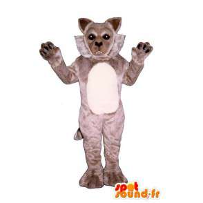 Mascotte de loup gris, doux et mignon - MASFR006875 - Mascottes Loup