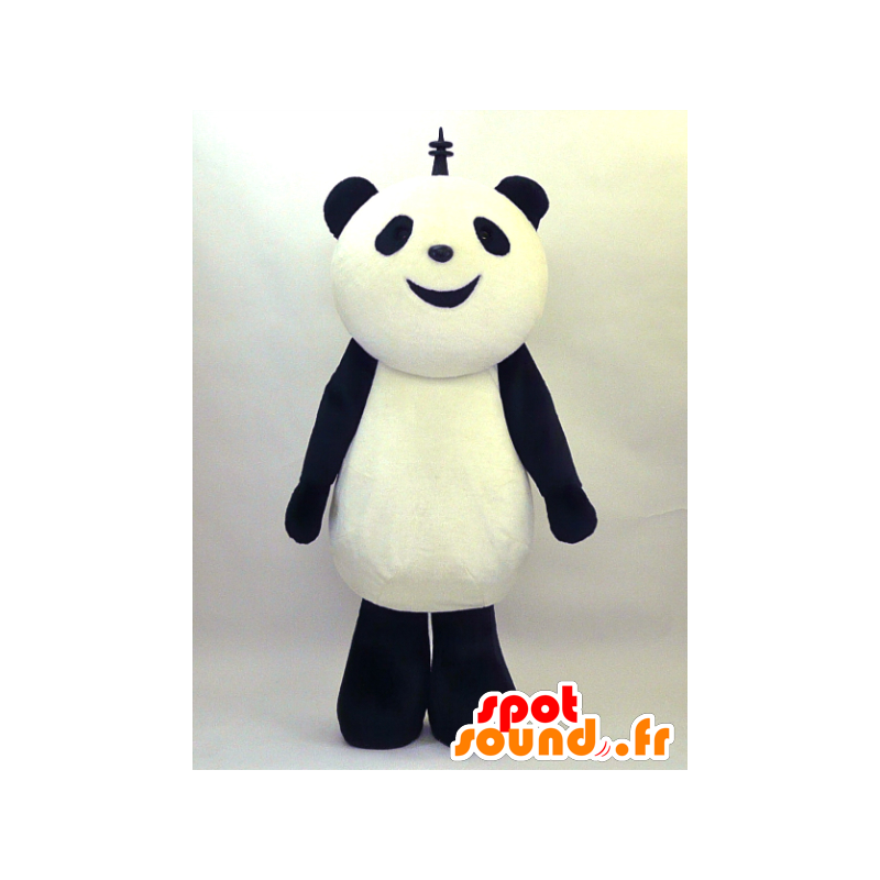 Mascotte de Rupura, panda noir et blanc, doux et poilu - MASFR26071 - Mascottes Yuru-Chara Japonaises