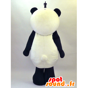 ルプラのマスコット、黒と白のパンダ、柔らかくて毛深い-MASFR26071-日本のゆるキャラのマスコット