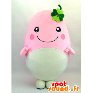 Mascot Fuwari, rosa og hvit mann, lubben og rund - MASFR26072 - Yuru-Chara japanske Mascots