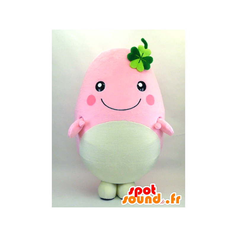 Mascot Fuwari, rosa og hvit mann, lubben og rund - MASFR26072 - Yuru-Chara japanske Mascots