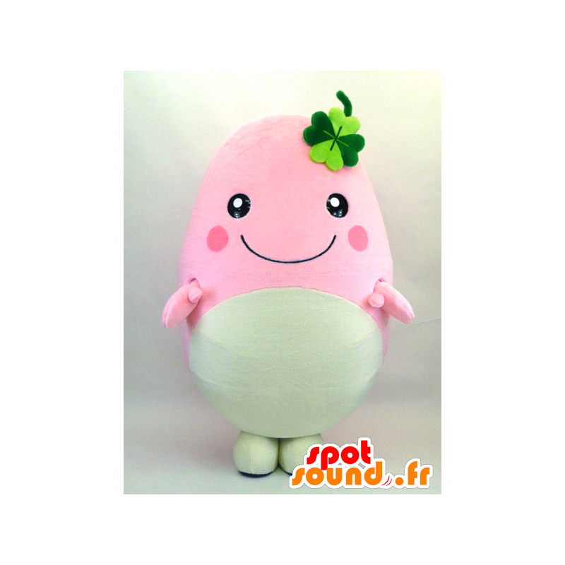 Mascot Fuwari, roze en wit man, mollig en rond - MASFR26072 - Yuru-Chara Japanse Mascottes