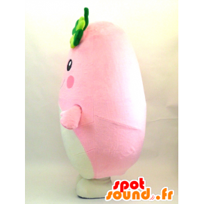 Mascot Fuwari, vaaleanpunainen ja valkoinen mies, pullea ja pyöreä - MASFR26072 - Mascottes Yuru-Chara Japonaises