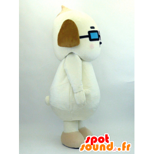 Mascot Boretta, weißer Hund mit blauen Gläsern - MASFR26073 - Yuru-Chara japanischen Maskottchen