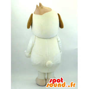 Mascotte de Boretta, chien blanc avec des lunettes bleues - MASFR26073 - Mascottes Yuru-Chara Japonaises