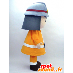ShoFutoshi kun maskot, brandmand i orange uniform - Spotsound