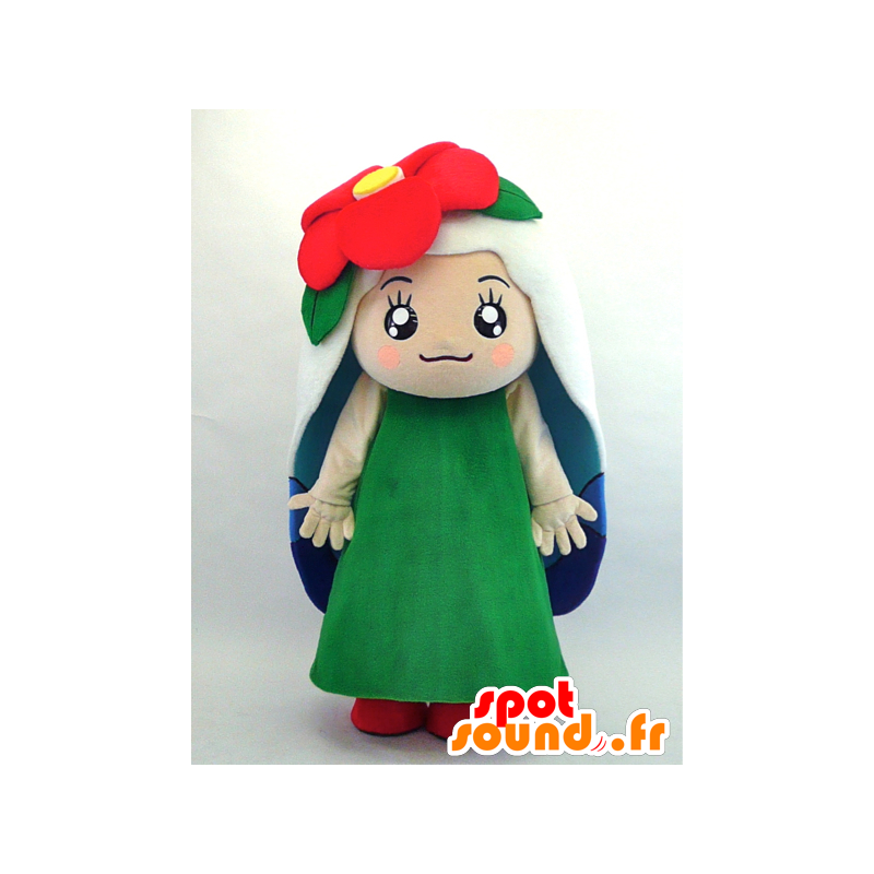 Mascotte de Gotori, de fleur de camélia avec un voile - MASFR26078 - Mascottes Yuru-Chara Japonaises