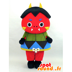 Brahmin-chan maskot, röd imp med horn - Spotsound maskot