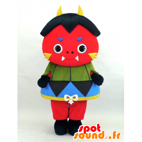 Brahmin-chan maskot, rød imp med horn - Spotsound maskot kostume