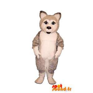 Husky hund maskot, grått og hvitt - Tilpasses Costume - MASFR006878 - Dog Maskoter