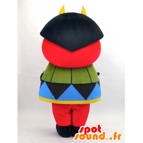 Brahmin-chan maskot, röd imp med horn - Spotsound maskot