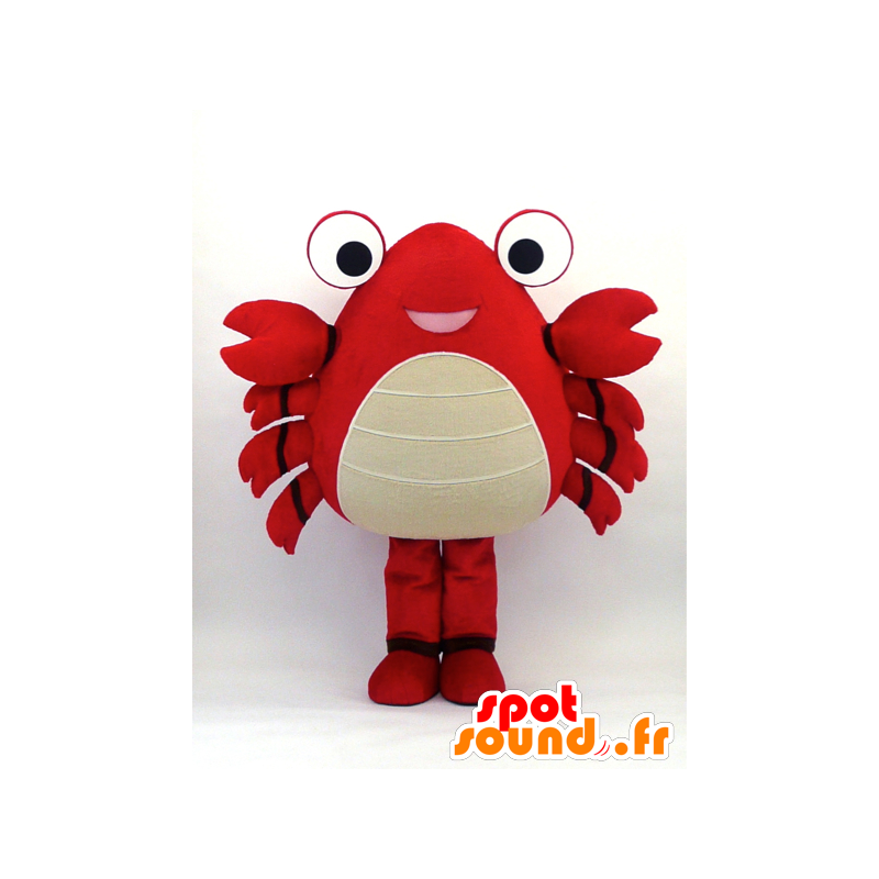 Röd och vit krabba maskot - Spotsound maskot