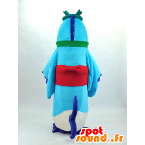 Akane-chan mascote, peixe azul com túnica Asian - MASFR26083 - Yuru-Chara Mascotes japoneses