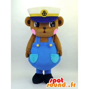 Mascota Paul-kun, ardilla marrón con un mono azul - MASFR26084 - Yuru-Chara mascotas japonesas