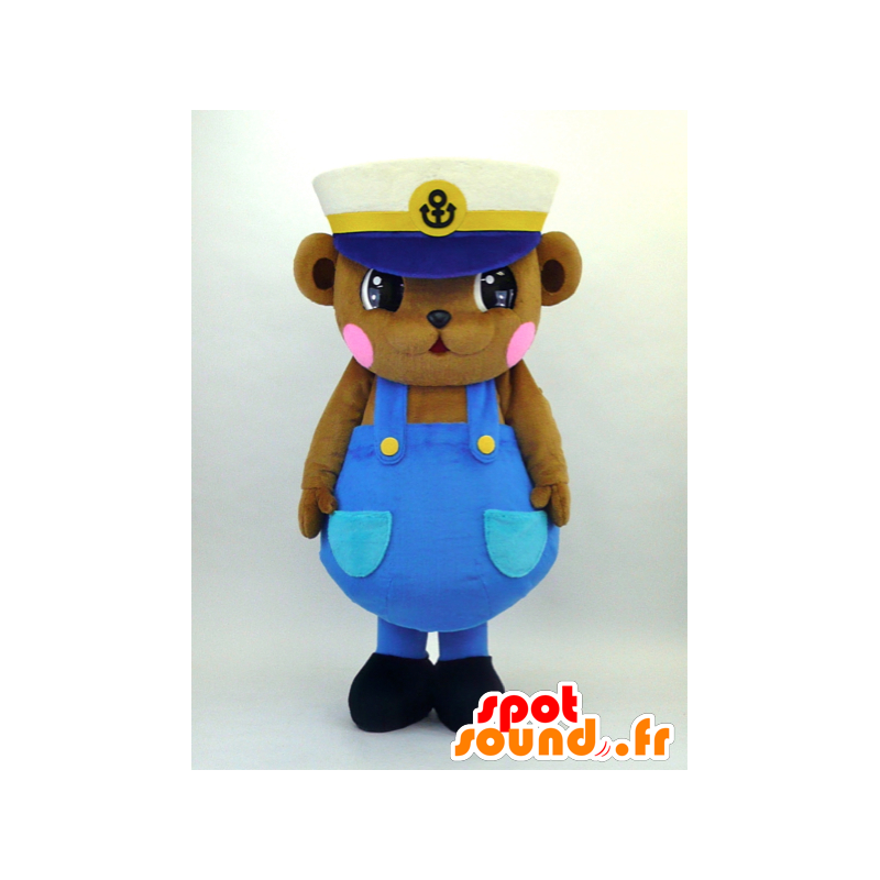 Mascota Paul-kun, ardilla marrón con un mono azul - MASFR26084 - Yuru-Chara mascotas japonesas