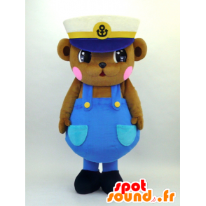 Paul-kun mascotte, marrone scoiattolo in tuta blu - MASFR26084 - Yuru-Chara mascotte giapponese