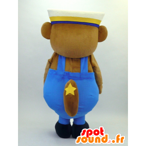 Mascotte de Paul-kun, écureuil marron en salopette bleue - MASFR26084 - Mascottes Yuru-Chara Japonaises