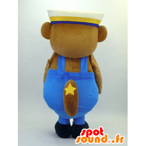 Paul-kun Maskottchen, braunes Eichhörnchen in blauen Overalls - MASFR26084 - Yuru-Chara japanischen Maskottchen