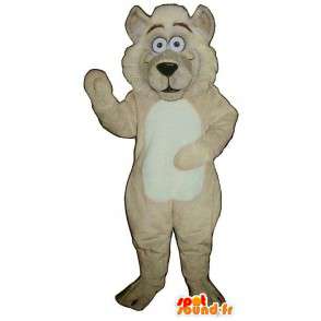 La mascota del león de peluche de color beige. Traje de León - MASFR006880 - Mascotas de León